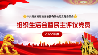 湘軍咨詢集團(tuán)黨支部召開2022年度組織生活會暨民主評議黨員大會